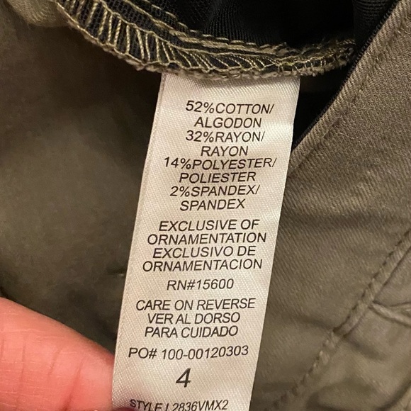 Wit & Wisdom Womens Army Khaki Green Elastic Ab Ankle New size 4 - Picture 3 of 12